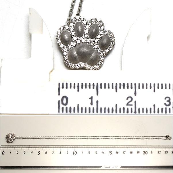 Pt850/Pt900 肉球モチーフネックレス 約45cm 0.33ct 約4.7g Pt850/Pt900 肉球モチーフネックレス 約45cm 0.33ct 約4.7g
