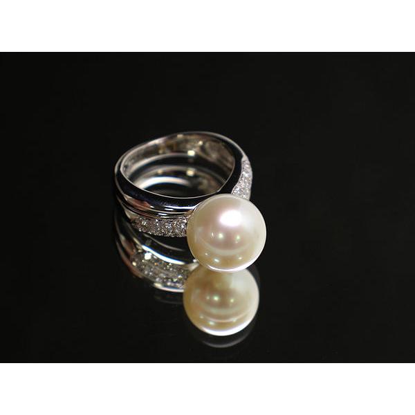 PT900 プラチナ 真珠 パール ダイヤモンド リング 指輪 12号 PT900 プラチナ 真珠 パール ダイヤモンド リング 指輪 12号