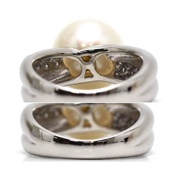 PT900 プラチナ 真珠 パール ダイヤモンド リング 指輪 12号 Pt900 南洋真珠リング 12号 約10.1g パール 約11.7mm ダイヤモンド
