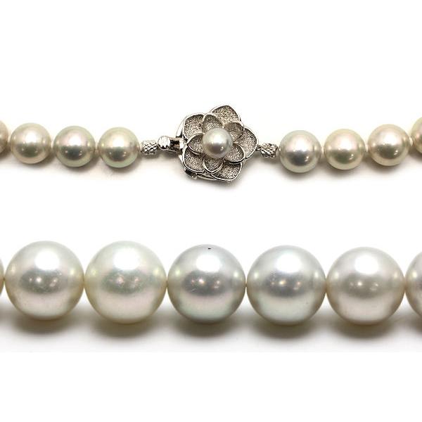 パールチョーカー 約42cm 真珠 8.5mm〜9.0mm 46珠 SV シルバー