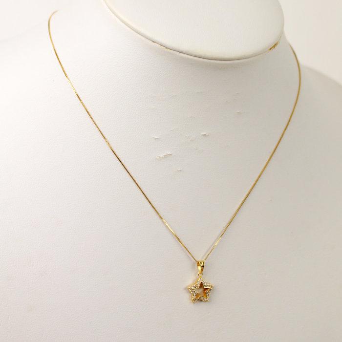 ダイヤモンド 星形ネックレス K18 0.3ct ゴールド 20045 : たまや質店 