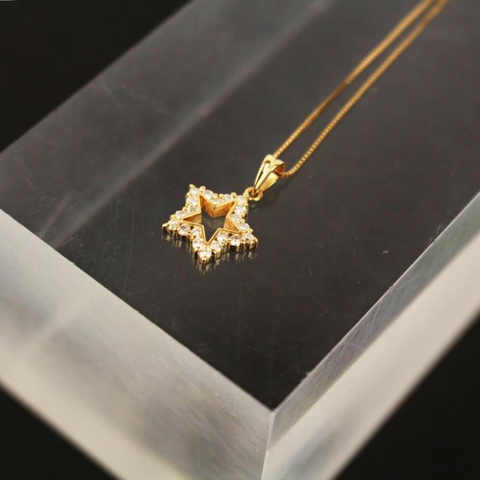 ダイヤモンド 星形ネックレス K18 0.3ct ゴールド 20045 : たまや質店 