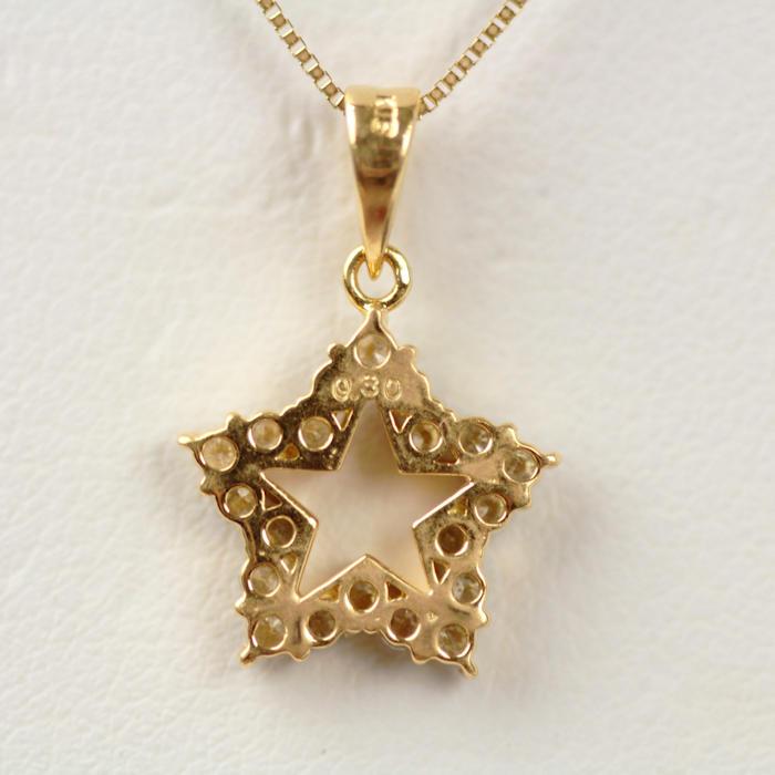 ダイヤモンド 星形ネックレス K18 0.3ct ゴールド 20045 : たまや質店 
