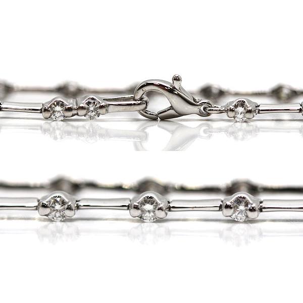 K18WG ダイヤモンドブレスレット 約18.5cm 約6.2g 1.00ct 18金