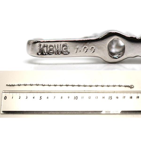 K18WG ダイヤモンドブレスレット 約18.5cm 約6.2g 1.00ct 18金