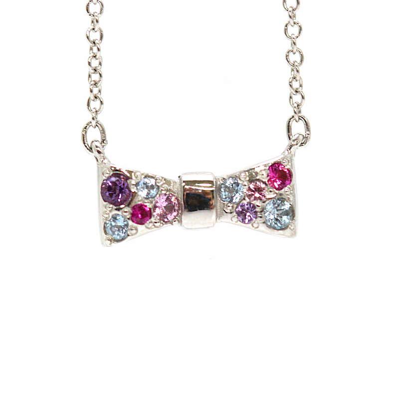 STAR JEWELRY（スタージュエリー） カラフルリボンネックレス 約40cm