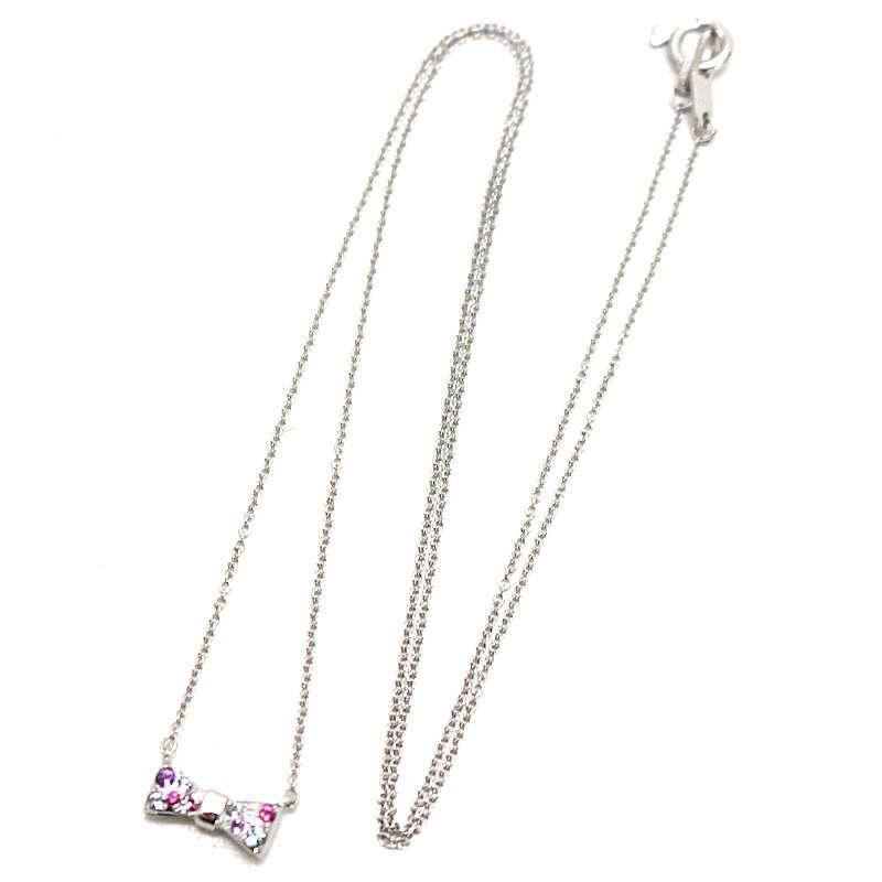 スタージュエリー k18 18金　ダイヤモンド　ネックレス　リボン　ダイヤ STAR JEWELRY（スタージュエリー） カラフルリボンネックレス 約40cm