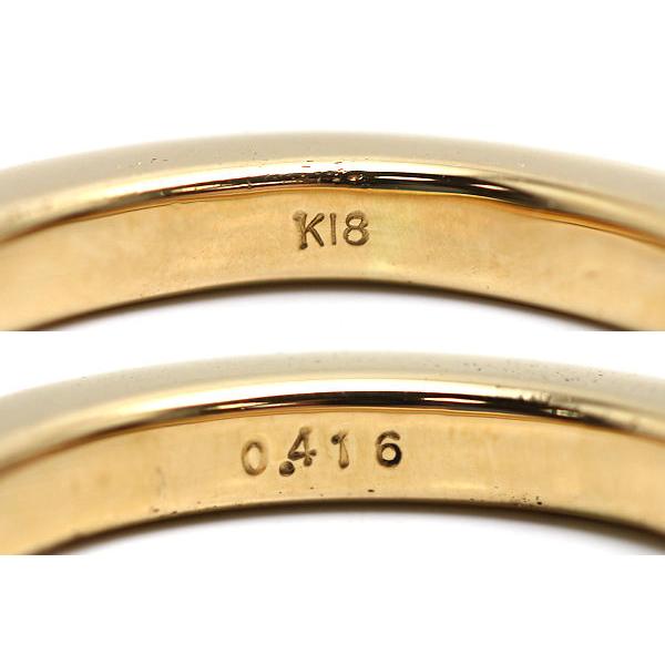 K18 ハーフエタニティリング 15号 ダイヤモンド 0.416ct 18金 約6.3g