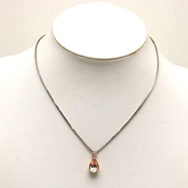 K18PG モルガナイトペンダントトップ 3.37ct ダイヤモンド 0.10ct 約 
