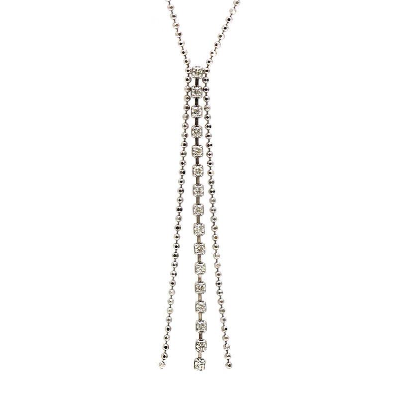 ダイヤモンドネックレス 0.30ct K18WG ホワイトゴールド 全長約45cm 