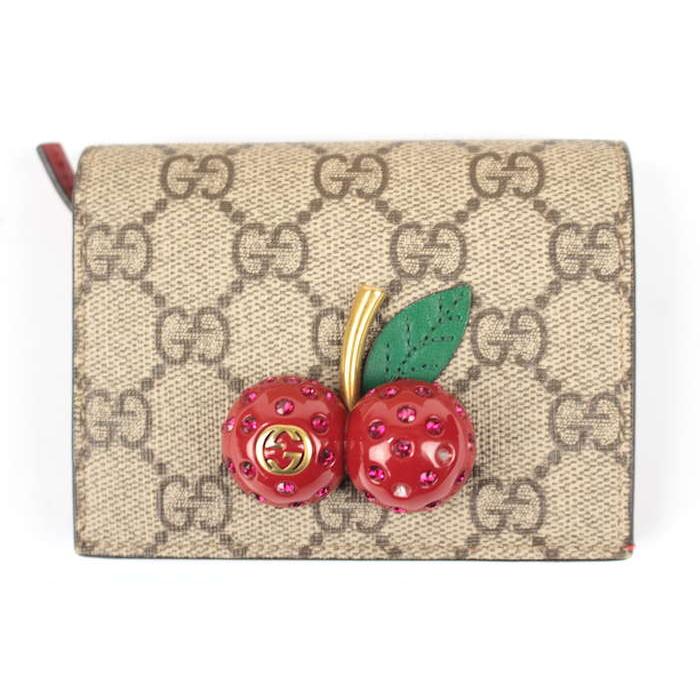GUCCI チェリー さくらんぼ 付き GGスプリーム ミニ財布 47605 グッチ  