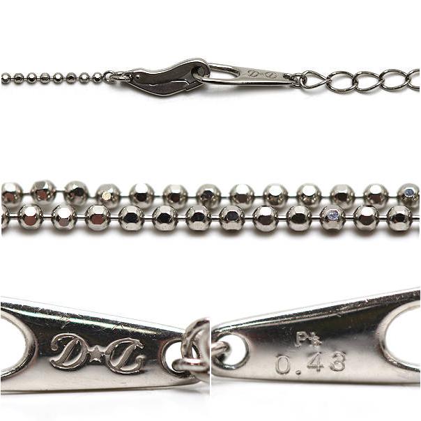 Pt850 揺れる縦ラインネックレス 約42cm 約4.2g ダイヤモンド 0.43ct 
