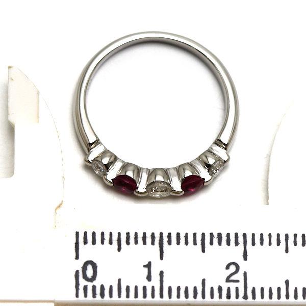 Pt900 ルビー&ダイヤモンドリング 0.37ct 0.31ct 11.5号 約4g プラチナ