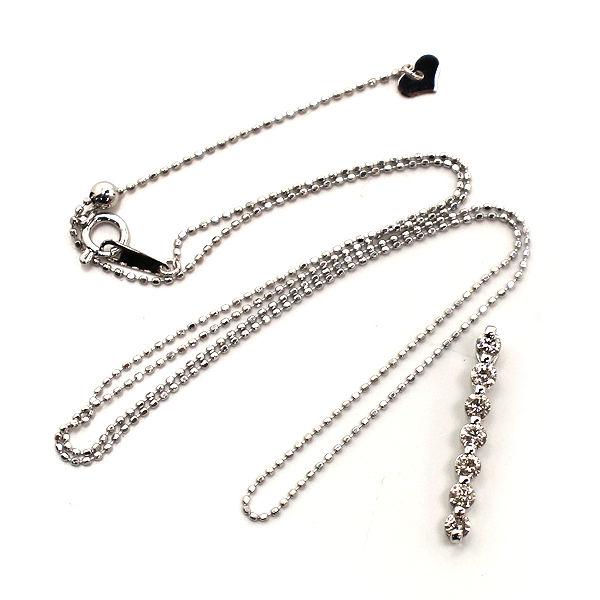 K18WG 7連ダイヤネックレス