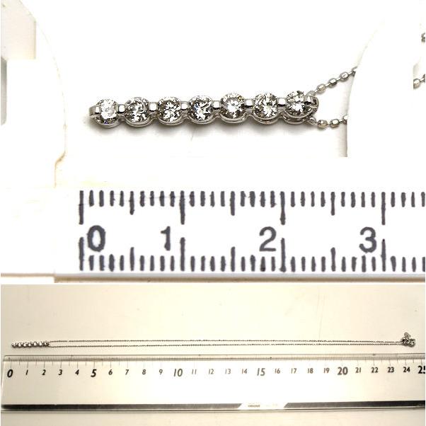 K18WG 7連ダイヤモンドネックレス 約45cm 約2.5g ダイヤモンド 0.53ct 