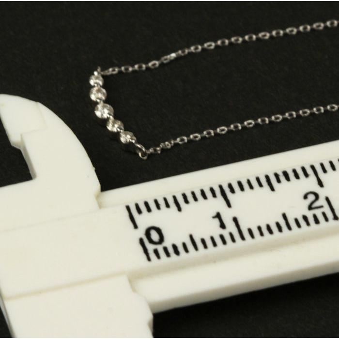 ダイヤモンド 0.1ct ネックレス バー デザイン K18WG 18金 ホワイト