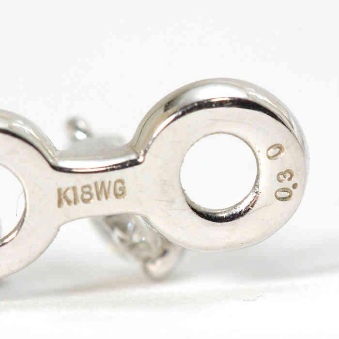 K18WG 3連ダイヤモンドトップ トリロジー ダイヤモンド 0.3ct ネックレス K18WG 18金 ホワイト