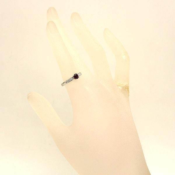 Pt900 ルビーリング 13.5号 約3.5g 0.48ct ダイヤモンド 0.16ct 
