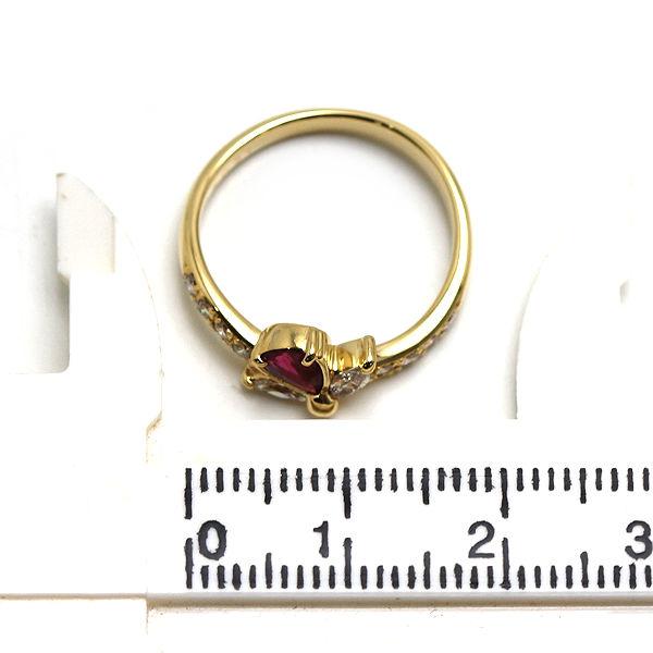 K18 ルビー&ダイヤモンドリング 11号 約2.9g 0.31ct 0.29ct 18金