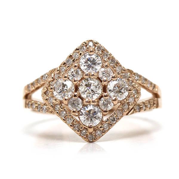 K18PG ダイヤモンドリング 14.5号 1.00ct 18金 ピンクゴールド 約3.6g  