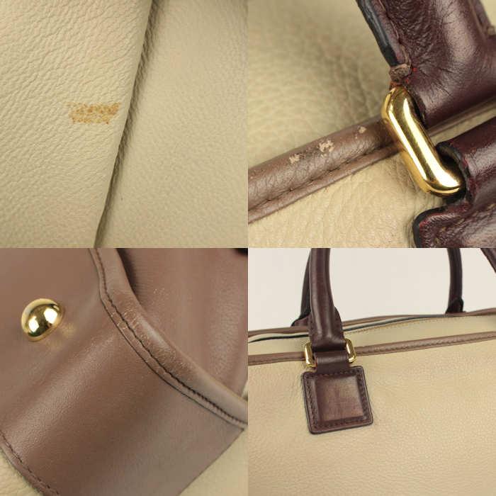 LOEWE ロエベ アマソナ ハンドバッグ ミニボストンバッグ レザー ベージュ ボルドー 20635 【中古】_6