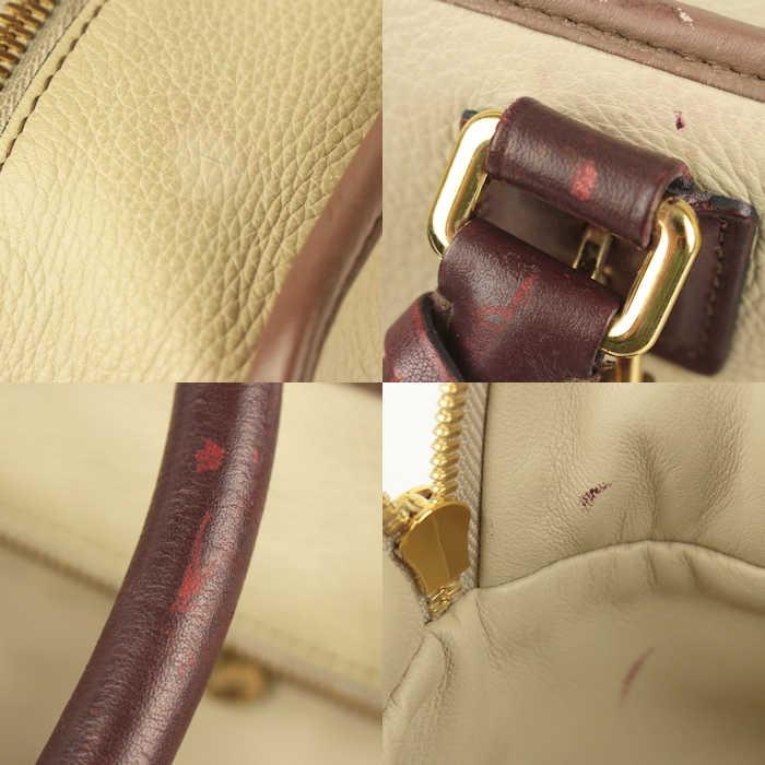 LOEWE ロエベ アマソナ ハンドバッグ ミニボストンバッグ レザー ベージュ ボルドー 20635 【中古】_7