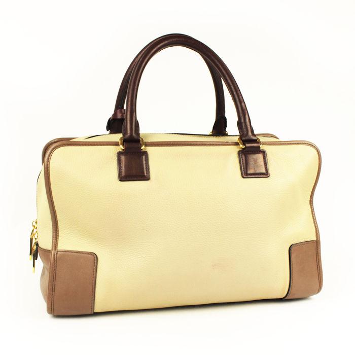 LOEWE ロエベ アマソナ ハンドバッグ ミニボストンバッグ レザー ベージュ ボルドー 20635 【中古】_5