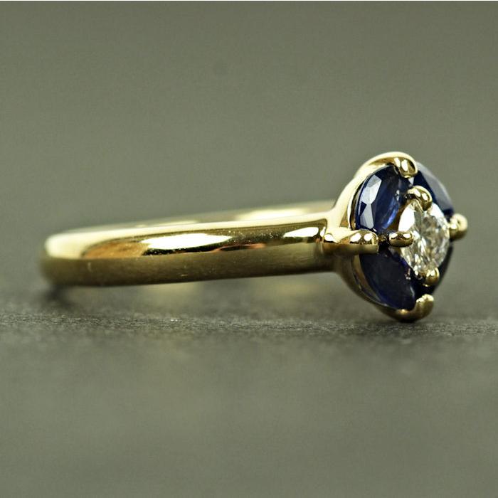 サファイア 0.62ct ダイヤモンド 0.17ct K18 ゴールド リング 指輪 11 