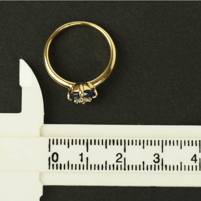 サファイア 0.62ct ダイヤモンド 0.17ct K18 ゴールド リング 指輪 11 