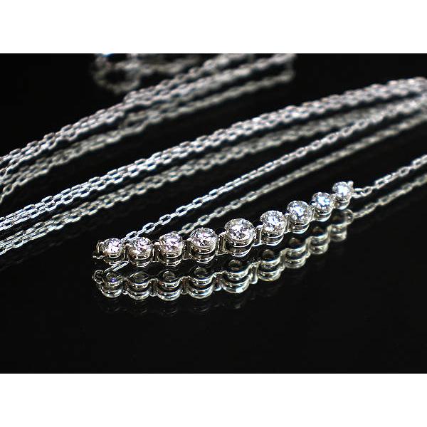 Pt850 Pt900 ダイヤモンドネックレス バー 約47cm 1.00ct プラチナ 約 