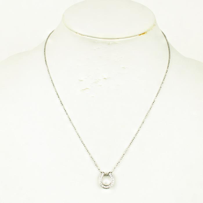 馬蹄 ホースシュー ダイヤモンド 0.17ct ネックレス Pt850 Pt900