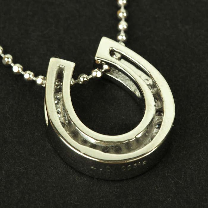 馬蹄 ホースシュー ダイヤモンド 0.17ct ネックレス Pt850 Pt900