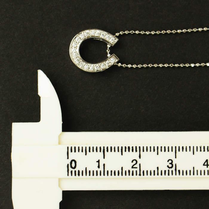 馬蹄 ホースシュー ダイヤモンド 0.17ct ネックレス Pt850 Pt900