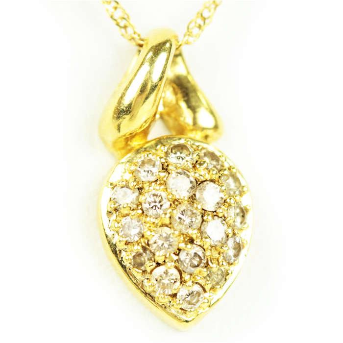 ダイヤモンド 0.25ct デザイン ネックレス K18 ゴールド 18金 イエロー 