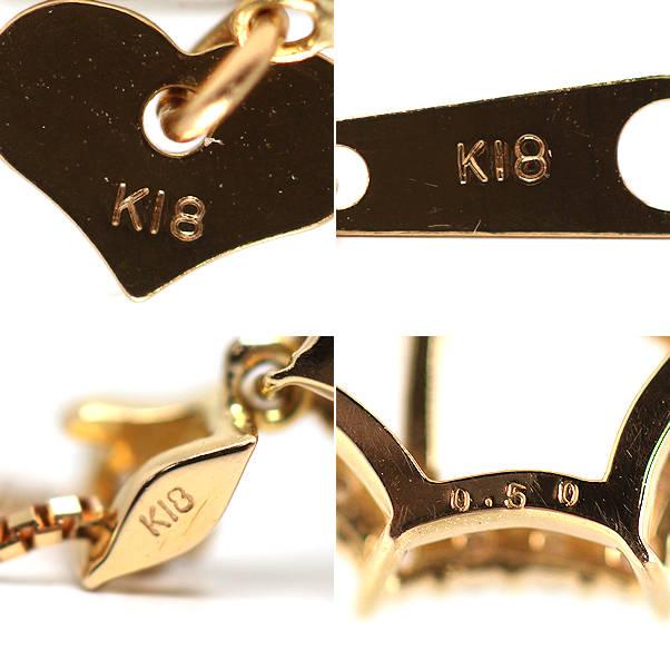 K18PG ダイヤモンドデザインネックレス 約45cm 約3.8g 0.50ct 18金