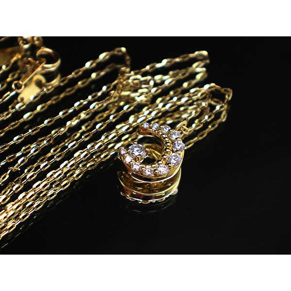 K18 三日月モチーフ ネックレス 約45cm ダイヤモンド 0.38ct 約2.7g 18 
