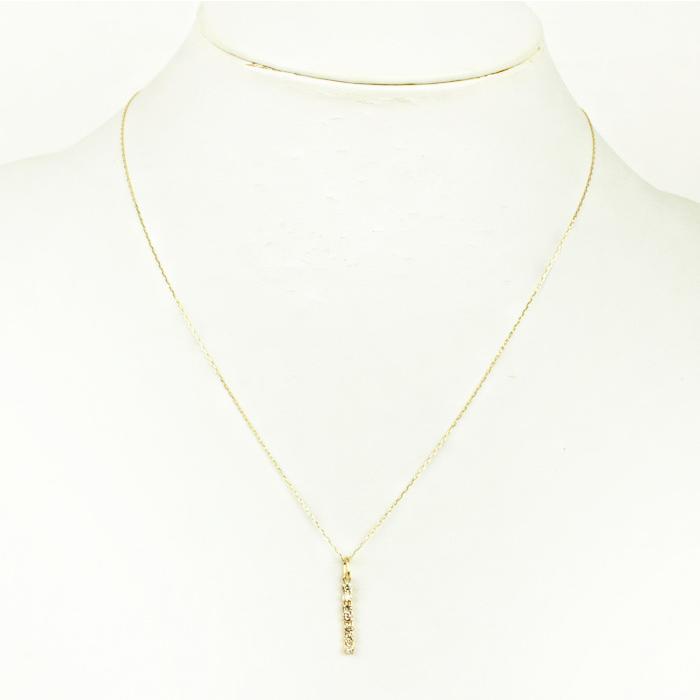 ダイヤモンドネックレス 0.22ct K18 ヘッド取外し可能 全長約45cm 18金 