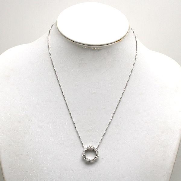 ダイヤモンド 1.00ct リース ネックレス K18WG 18金 ホワイトゴールド 