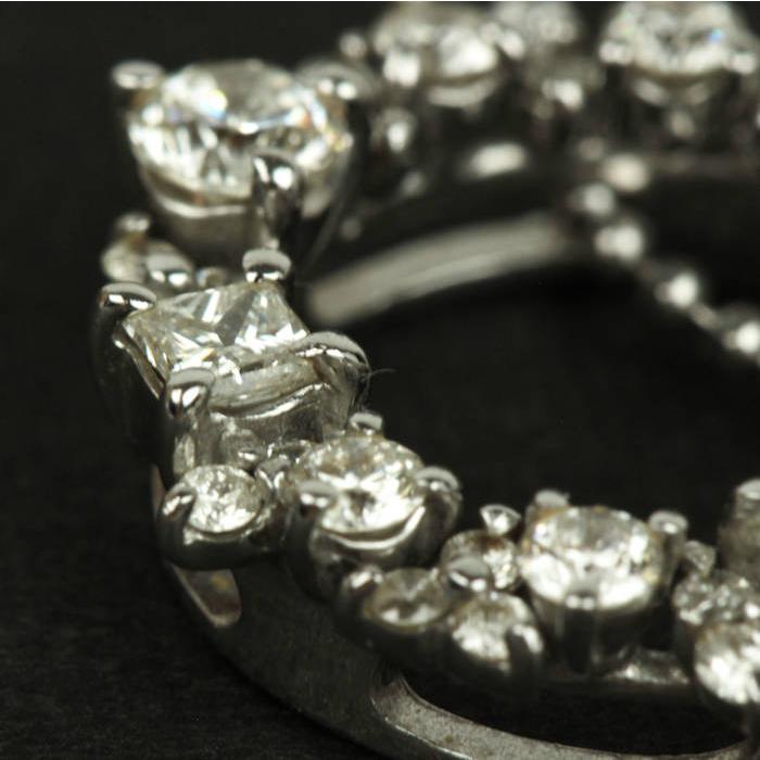 ダイヤモンド 1.00ct リース ネックレス K18WG 18金 ホワイトゴールド 