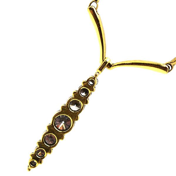 K18 ダイヤモンド デザインネックレス 0.39ct 約41cm 約4.7g 18金 ゴールド スネークチェーン Y字 20858