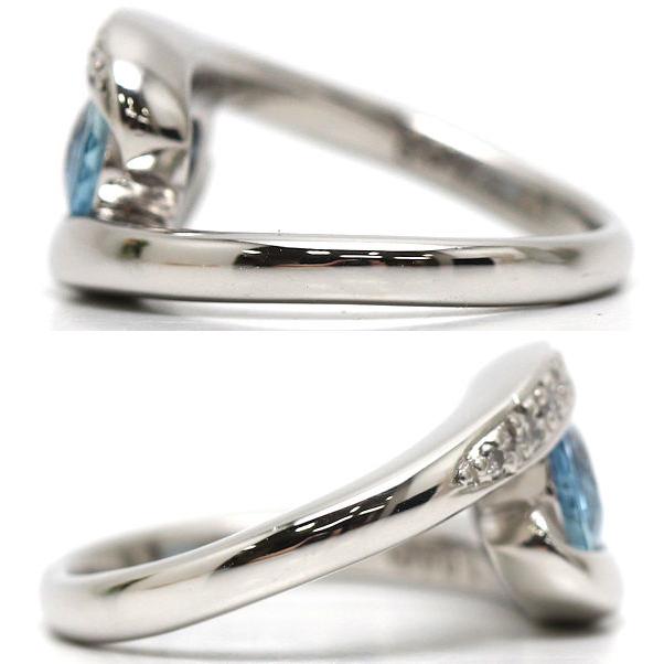 Pt900 アクアマリンリング 6号 1.04ct ダイヤモンド 0.07ct 約7.8g