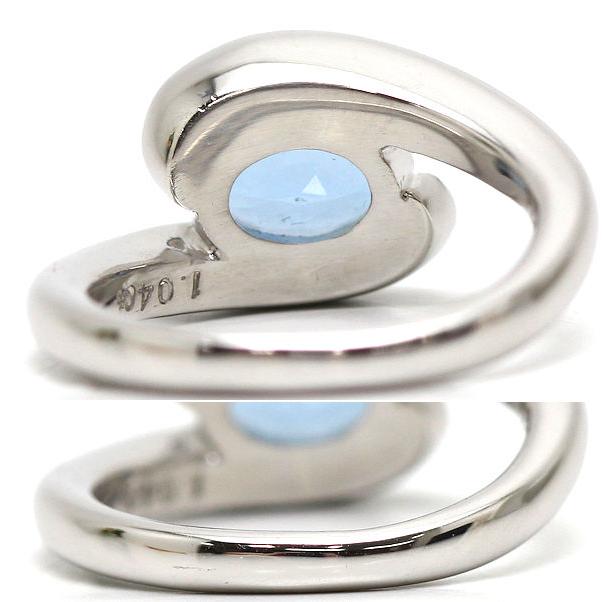 Pt900 アクアマリンリング 6号 1.04ct ダイヤモンド 0.07ct 約7.8g