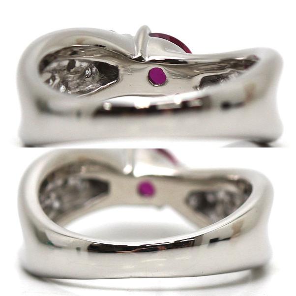 Pt900 ルビーリング 13号 0.68ct ダイヤモンド 0.14ct プラチナ
