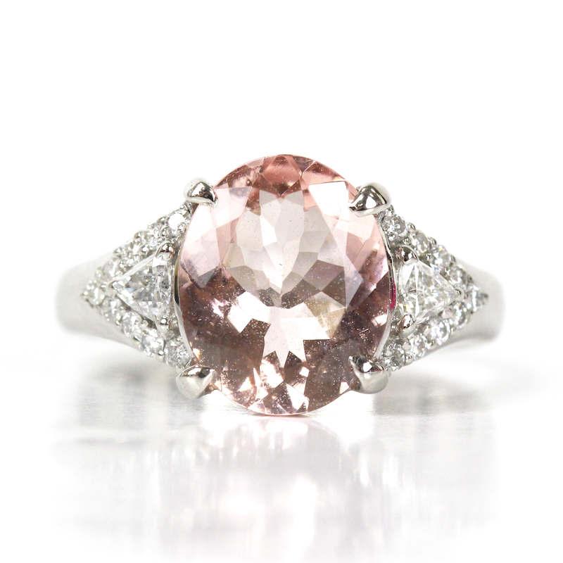 モルガナイト 2.60ct ダイヤモンド 0.28ct リング 12号 Pt900 プラチナ  