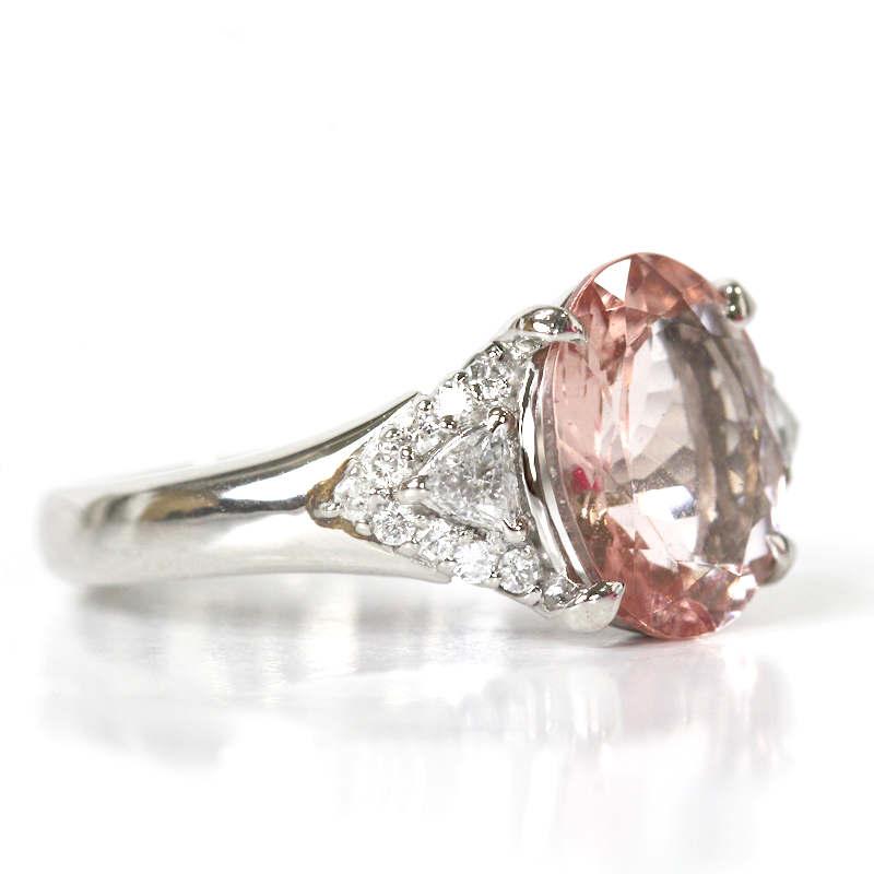 モルガナイト リング 2.60ct ダイヤモンド 0.28ct 12号 Pt900 プラチナ 