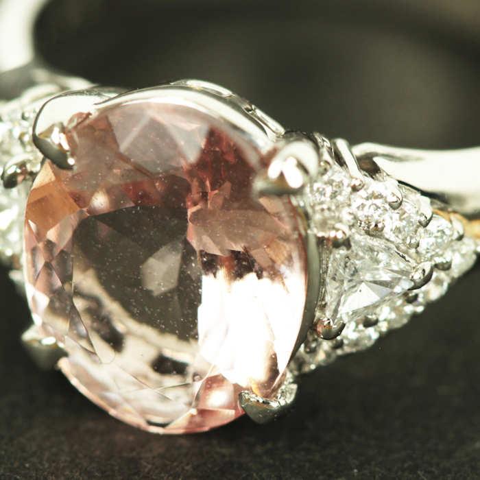 モルガナイト 2.60ct ダイヤモンド 0.28ct リング 12号 Pt900 プラチナ  