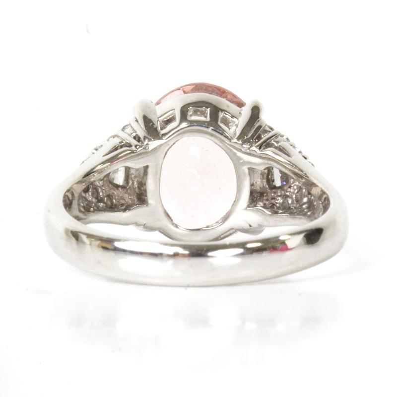 モルガナイト リング 2.60ct ダイヤモンド 0.28ct 12号 Pt900