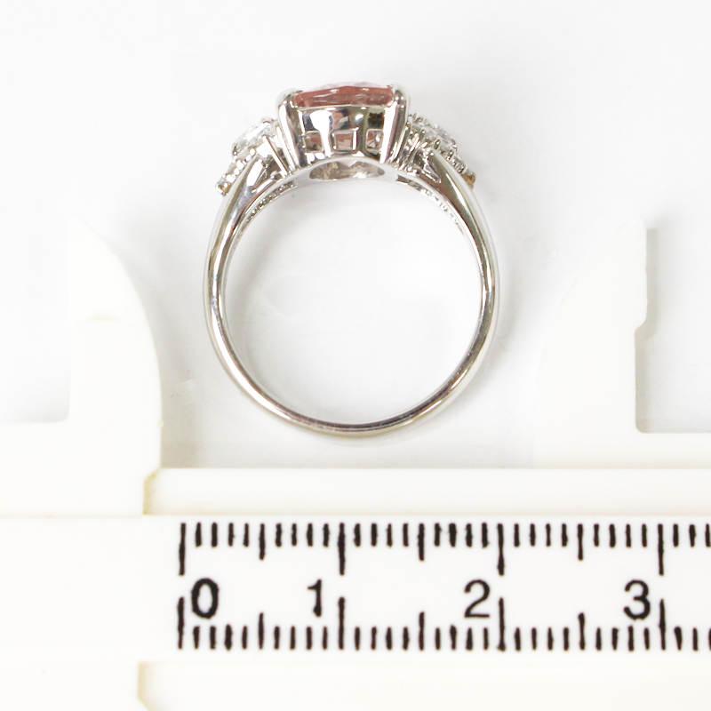 モルガナイト リング 2.60ct ダイヤモンド 0.28ct 12号 Pt900
