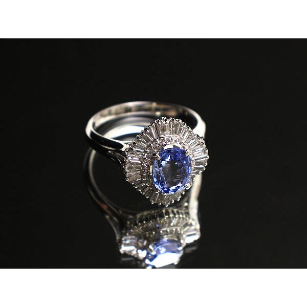 非加熱 サファイア リング 21号 2.03ct ミャンマー産 Pt900 