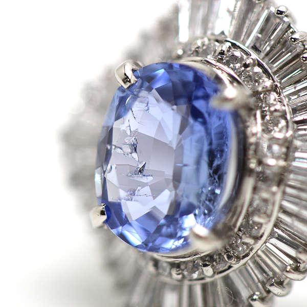 非加熱 サファイア リング 21号 2.03ct ミャンマー産 Pt900 
